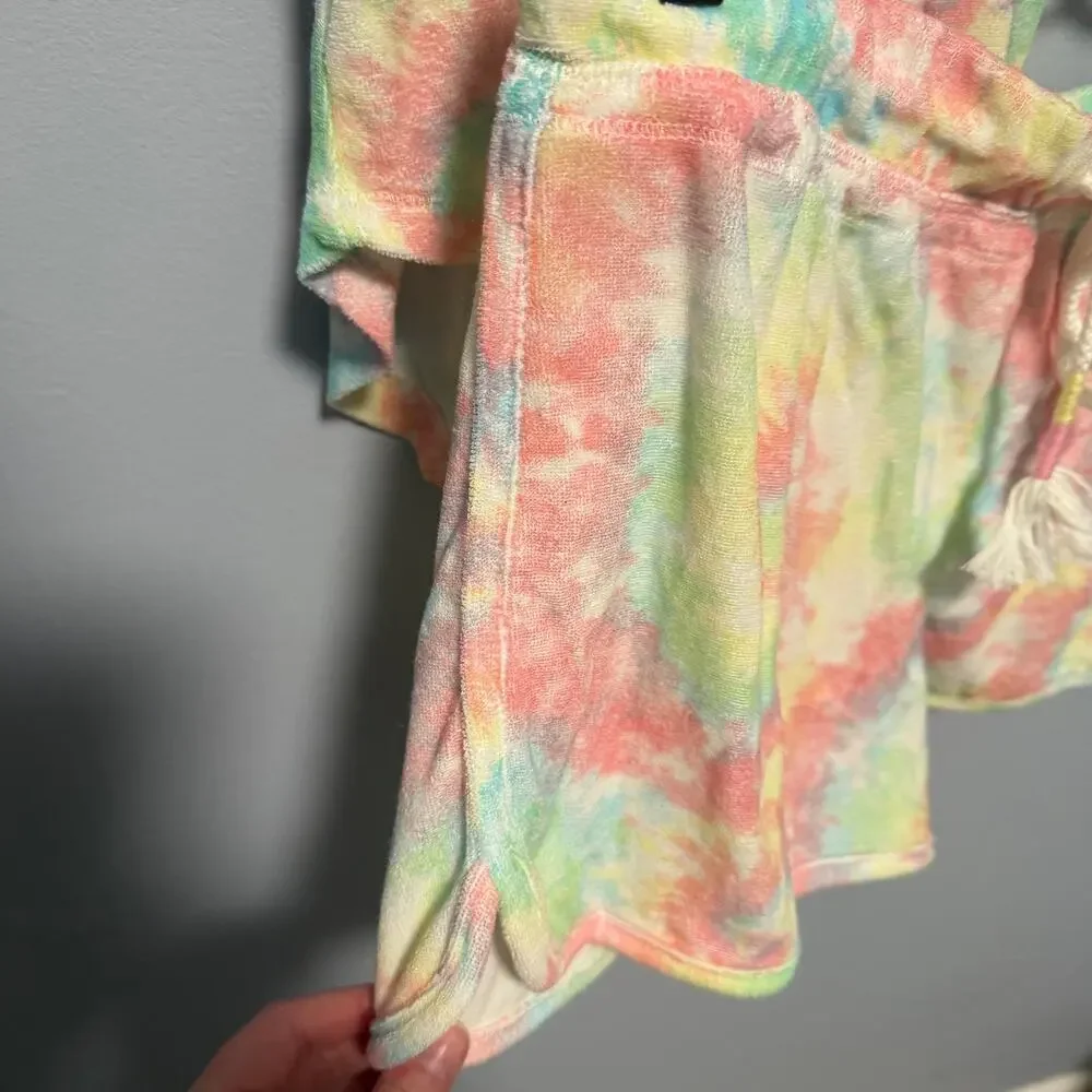 Emerson Road Lullaby Tie Dye Pink Jersey Lined Terry Tank and Short Set sz M